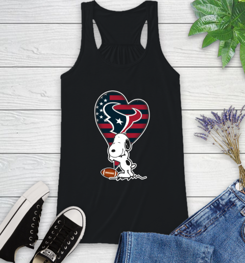Houston Texans NFL Football The Peanuts Movie Adorable Snoopy Racerback Tank 2