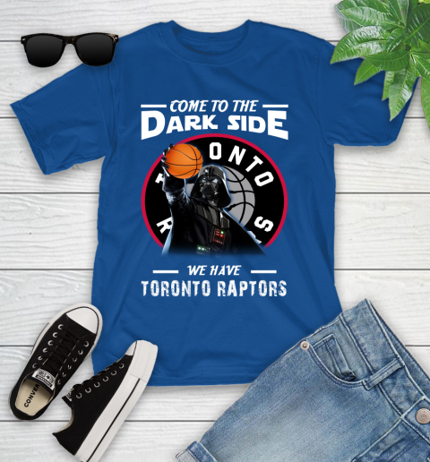 NBA Come To The Dark Side We Have Toronto Raptors Star Wars Darth Vader Basketball Youth T-Shirt 12