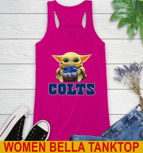 NFL Football Indianapolis Colts Baby Yoda Star Wars Shirt Racerback Tank 8