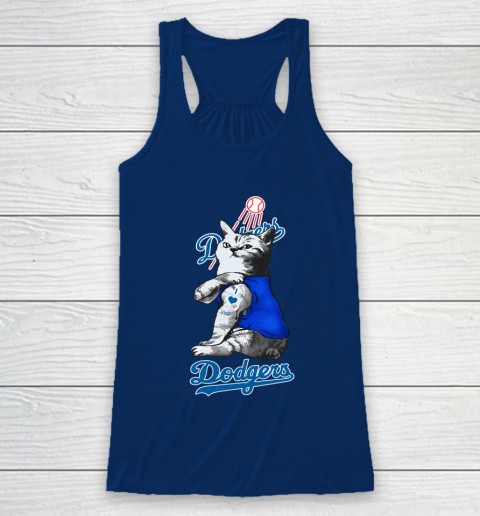 MLB Baseball My Cat Loves Los Angeles Dodgers Racerback Tank 6