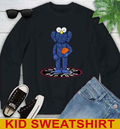 NBA Basketball Toronto Raptors Kaws Bff Blue Figure Shirt Youth Sweatshirt 2