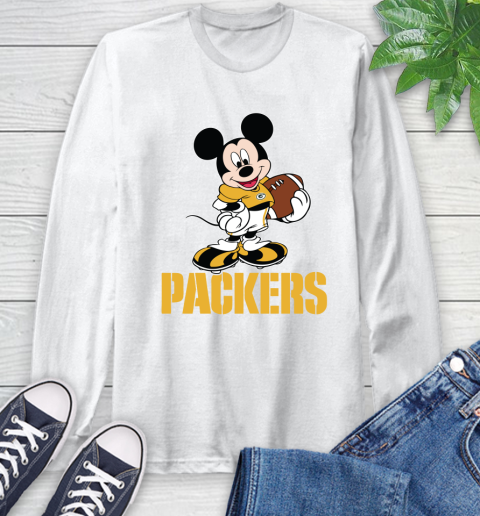 NFL Football Green Bay Packers Cheerful Mickey Mouse Shirt Long Sleeve T-Shirt 2