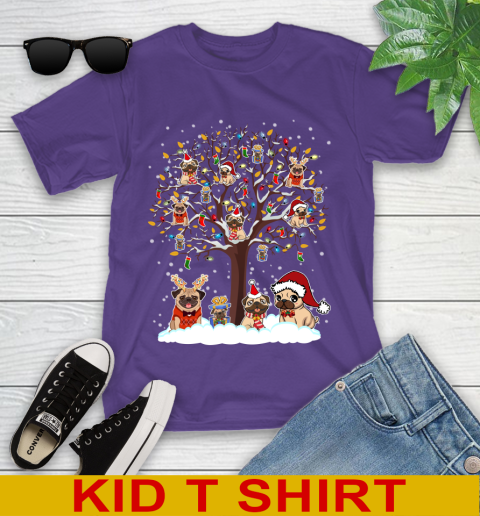 Pug dog pet lover light christmas tree shirt 240