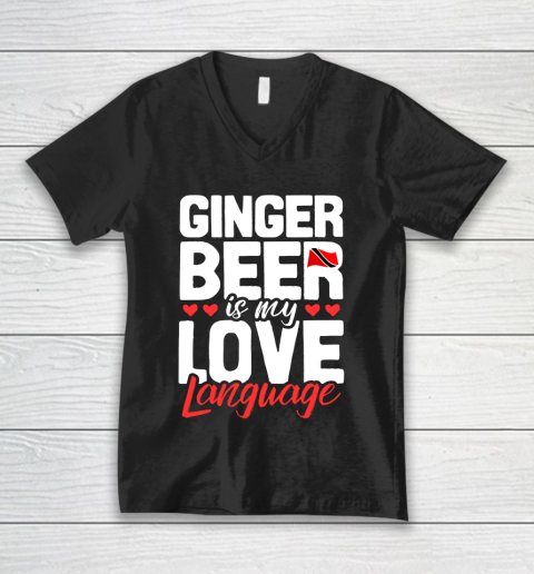 Beer Lover Funny Shirt My Love Language Is Ginger Beer V-Neck T-Shirt