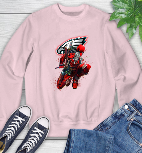 NFL Deadpool Marvel Comics Sports Football Philadelphia Eagles Sweatshirt 9