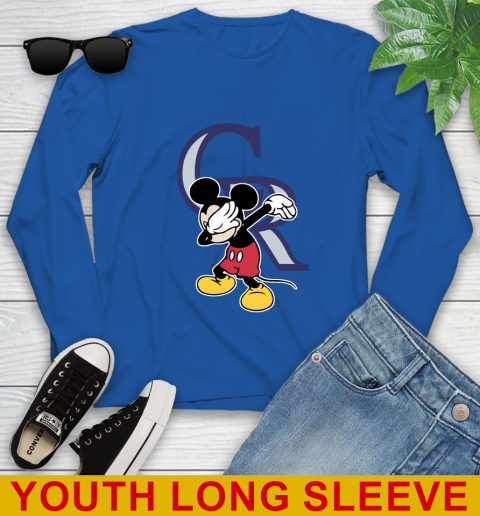 Colorado Rockies MLB Baseball Dabbing Mickey Disney Sports Youth Long Sleeve 10