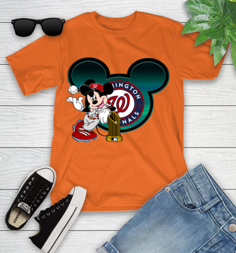 MLB Washington Nationals The Commissioner's Trophy Mickey Mouse Disney Youth T-Shirt 7