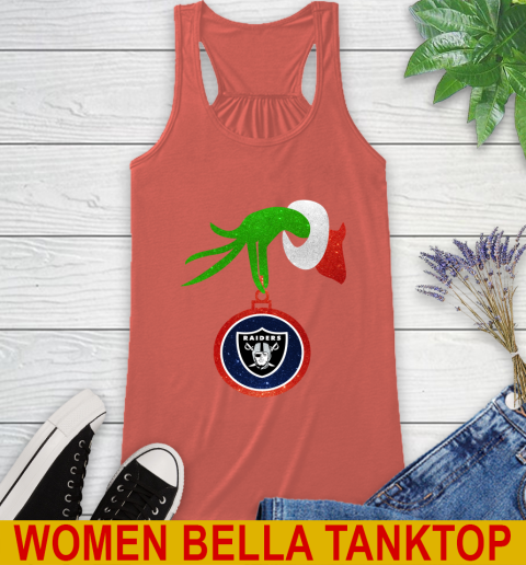 Oakland Raiders Grinch Merry Christmas NFL Football Racerback Tank 4