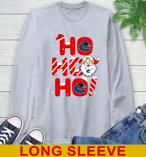 Vancouver Canucks NHL Hockey Ho Ho Ho Santa Claus Merry Christmas Shirt Long Sleeve T-Shirt 6