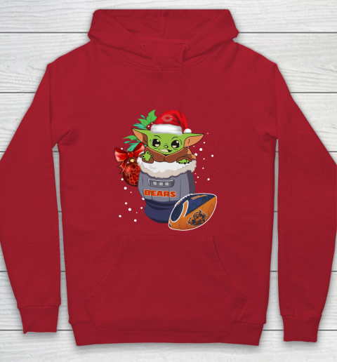 Chicago Bears Christmas Baby Yoda Star Wars Funny Happy NFL Youth Hoodie 9