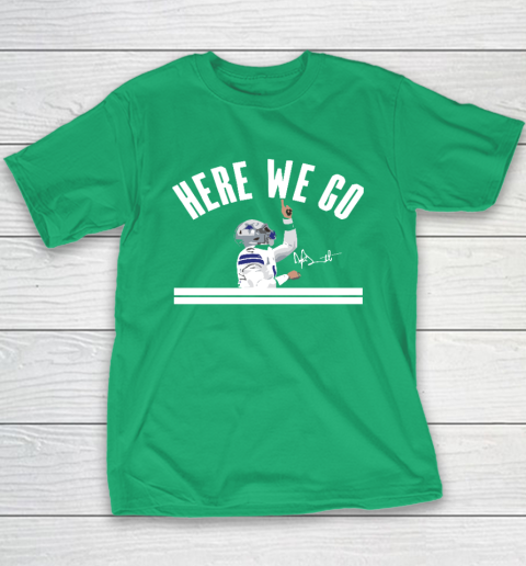 Dak Prescott Cowboys Here We Go Youth T-Shirt 4