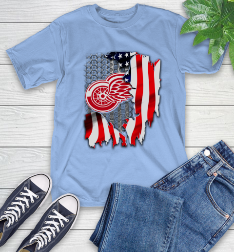 Detroit Red Wings NHL Hockey American Flag T-Shirt 12