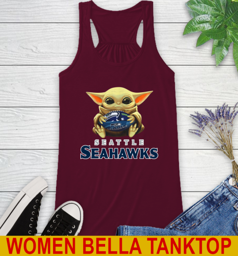 NFL Football Seattle Seahawks Baby Yoda Star Wars Shirt Racerback Tank 3