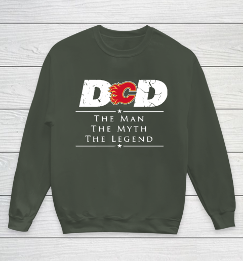 Calgary Flames NHL Ice Hockey Dad The Man The Myth The Legend Youth Sweatshirt 8
