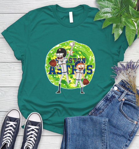 MLB Houston Astros Rick And Morty Baseball Sports Women's T-Shirt 12