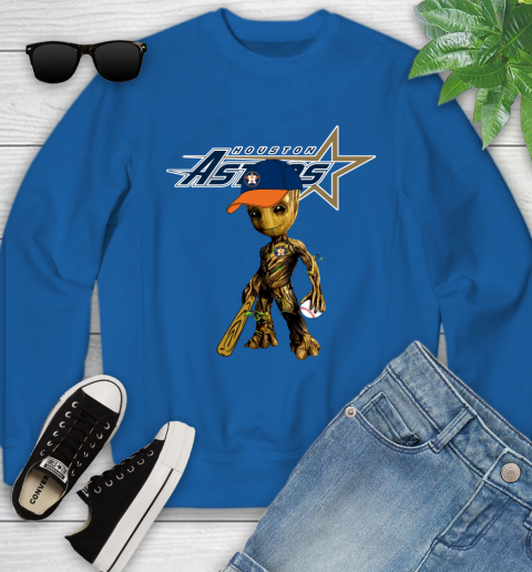 MLB Houston Astros Groot Guardians Of The Galaxy Baseball Youth Sweatshirt 8