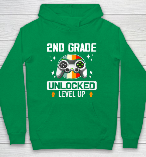 Next Level t shirts 2nd Grade Unlocked Level Up Back To School Second Grade Gamer Youth Hoodie 4