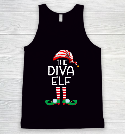 The Diva Elf Family Matching Group Christmas Gift Mom Wife Tank Top