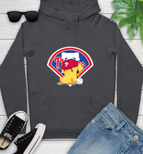 MLB Pikachu Baseball Sports Philadelphia Phillies Youth Hoodie 8