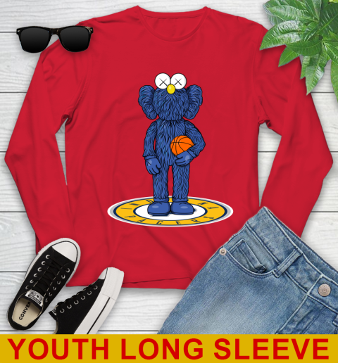 NBA Basketball Indiana Pacers Kaws Bff Blue Figure Shirt Youth Long Sleeve 11