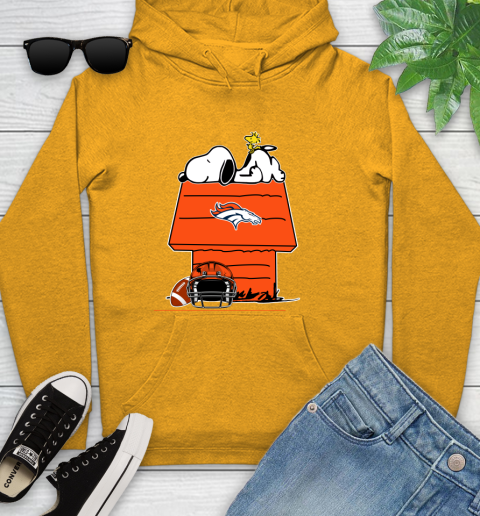 Denver Broncos NFL Football Snoopy Woodstock The Peanuts Movie Youth Hoodie 3