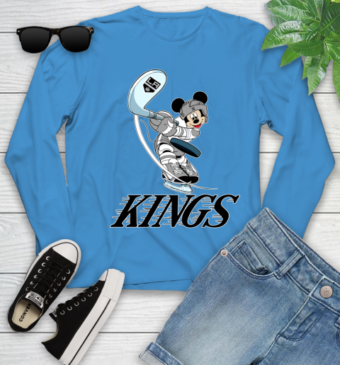 NHL Hockey Los Angeles Kings Cheerful Mickey Mouse Shirt Youth Long Sleeve 7