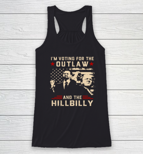Trump 2024 Flag Outlaw Hillbilly J D.Vance 2024 Donald Trump Racerback Tank