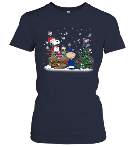 MLB Chicago Cubs Snoopy Charlie Brown Christmas Baseball Commissioner’s  Trophy T Shirt Christmas Gift