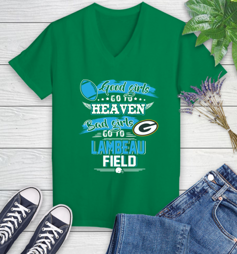 Green Bay Packers NFL Bad Girls Go To Lambeau Field Shirt Women's V-Neck T-Shirt 5