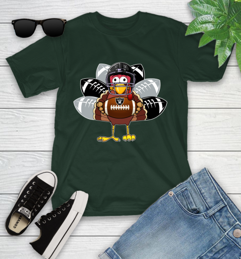 Oakland Raiders Turkey Thanksgiving Day Youth T-Shirt 5