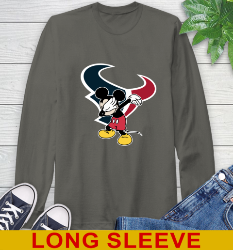 Houston Texans NFL Football Dabbing Mickey Disney Sports Long Sleeve T-Shirt 8