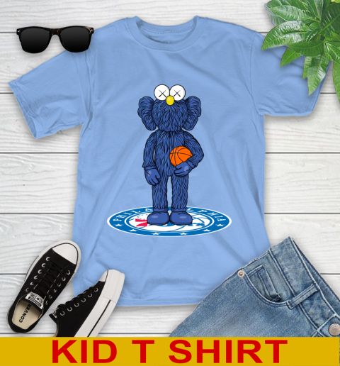 NBA Basketball Philadelphia 76ers Kaws Bff Blue Figure Shirt Youth T-Shirt 11
