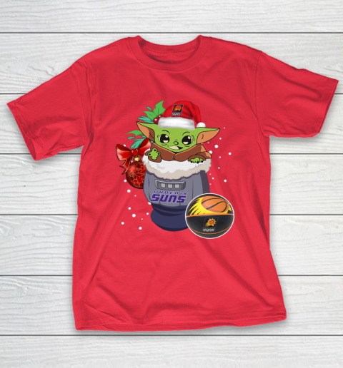 Phoenix Suns Christmas Baby Yoda Star Wars Funny Happy NBA T-Shirt 10