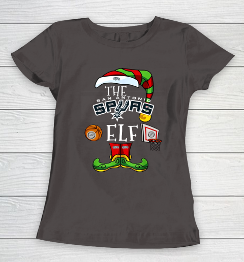 San Antonio Spurs Christmas ELF Funny NBA Women's T-Shirt 7