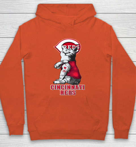 MLB Baseball My Cat Loves Cincinnati Reds Hoodie 3