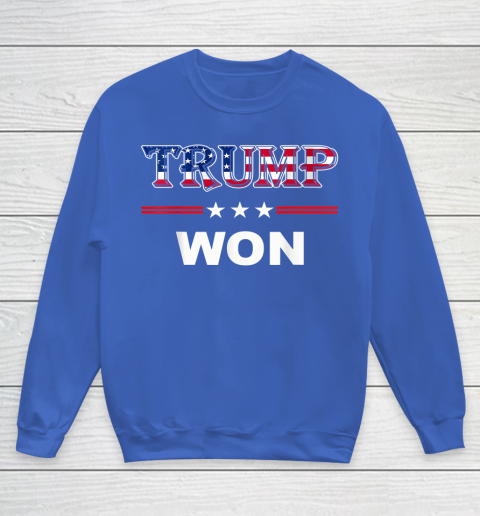 Trump Won T Shirt 4th of July American Flag Youth Sweatshirt 6