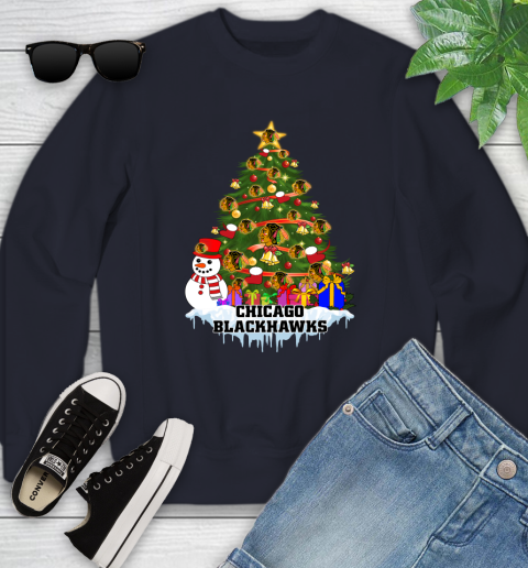 Chicago Blackhawks Merry Christmas NHL Hockey Sports Youth Sweatshirt 3