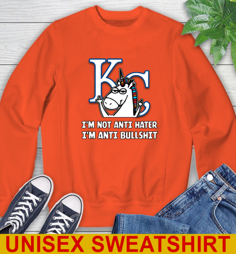 Los Angeles Angels MLB Baseball Unicorn I'm Not Anti Hater I'm Anti Bullshit (2) Sweatshirt - Image 5