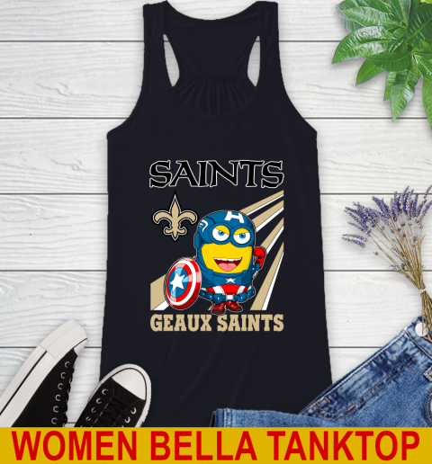 NFL Football New Orleans Saints Captain America Marvel Avengers Minion Shirt Racerback Tank 8