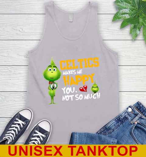 NBA Boston Celtics Makes Me Happy You Not So Much Grinch Basketball Sports Tank Top 3