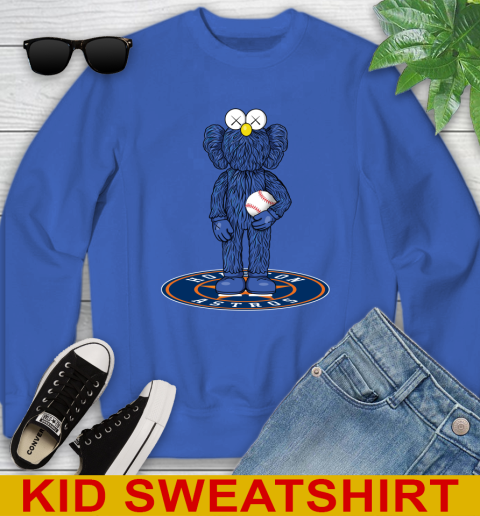 MLB Baseball Houston Astros Kaws Bff Blue Figure Shirt Youth Sweatshirt 7