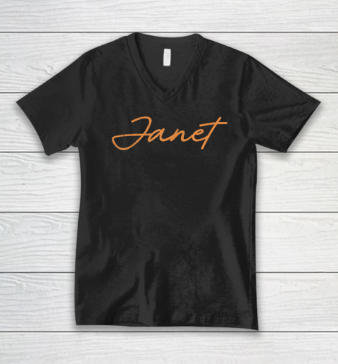 Janet Vintage Retro V-Neck T-Shirt