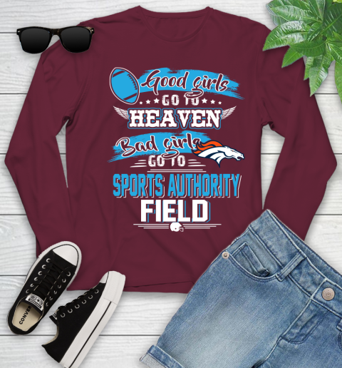 Denver Broncos NFL Bad Girls Go To Sports Authority Field Shirt Youth Long Sleeve 6