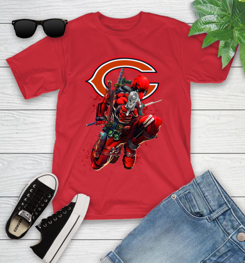 NFL Deadpool Marvel Comics Sports Football Chicago Bears Youth T-Shirt 10