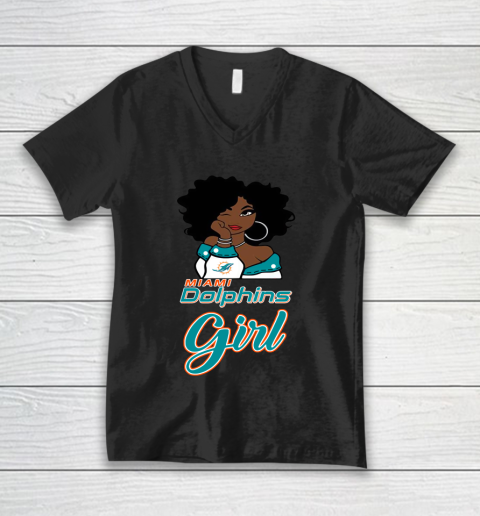 Miami Dolphins Girl NFL V-Neck T-Shirt