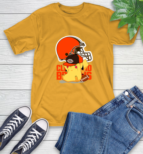 NFL Pikachu Football Sports Cleveland Browns T-Shirt 3