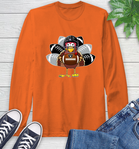 Oakland Raiders Turkey Thanksgiving Day Long Sleeve T-Shirt 5