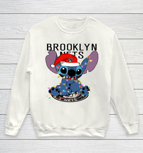 Brooklyn Nets NBA noel stitch Basketball Christmas Youth Sweatshirt
