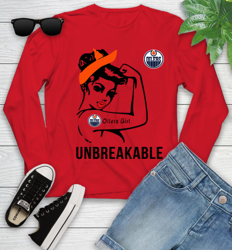 NHL Edmonton Oilers Girl Unbreakable Hockey Sports Youth Long Sleeve 8