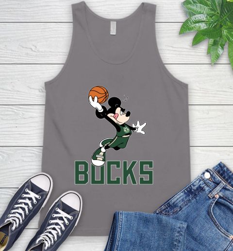 NBA Basketball Milwaukee Bucks Cheerful Mickey Mouse Shirt Tank Top 7